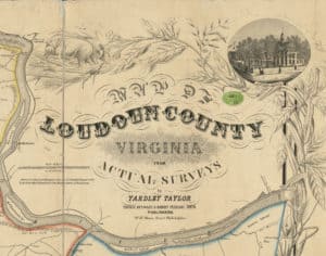 Detail of the 1854 Yardley Taylor Map of Loudoun County